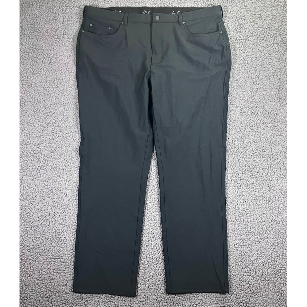 Greg Norman Shark Mens 40x30 Charcoal Performance Golf Pants 5-Pocket Stretch